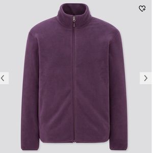 Uniqlo unisex dark purple fleece full zip jacket NWT